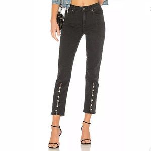 Paige Mother Of Pearl Julia Straight Leg Jeans